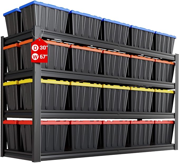 67" Wide Garage Shelving Unit, 3500 LBS Capacity, Industrial Adjustable Shelves by PMKES