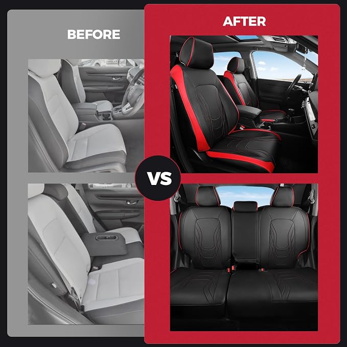 FREESOO Seat Covers for Honda CRV, Custom Fit Seat Covers Full Set, CRV LX EX - Image 7