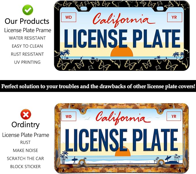 Golden Butterfly License Plate Frames - Image 4
