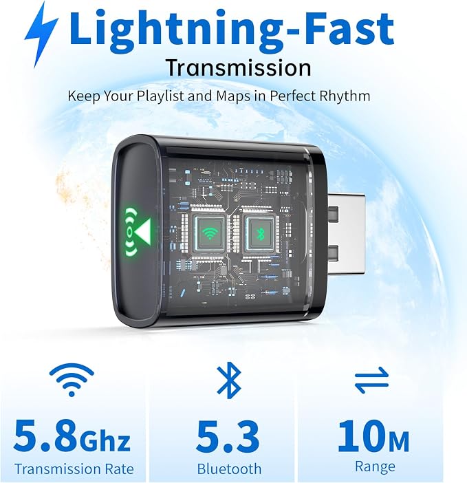 Wireless CarPlay Adapter for Apple iPhone 2025 Upgraded, Ultra-Low Lag - Image 4