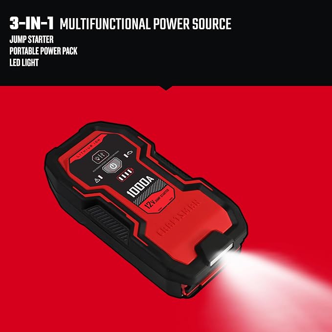 CRAFTSMAN Lithium Jump Starter and Portable Power Pack, CMXCESM263, 2.4 Amp USB - Image 2