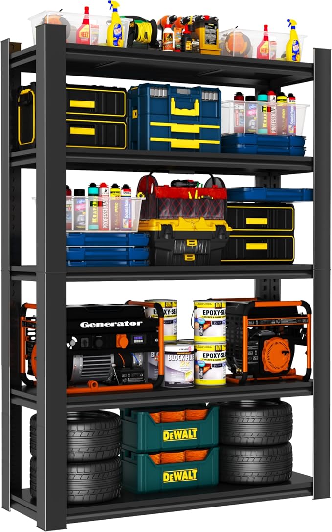 Metal Garage Shelving Unit, Heavy Duty 5-Tier Adjustable Storage Rack, Steel by Notmise
