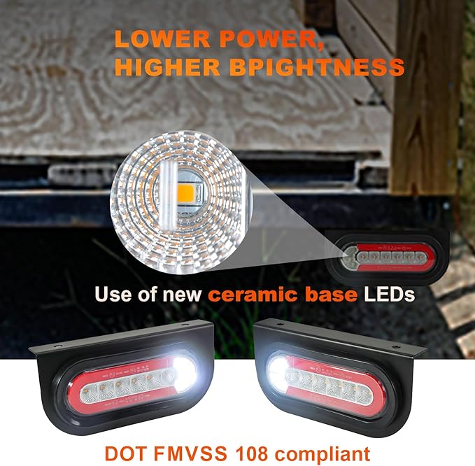 Agrieyes Trailer Lights with Bracket, Oval LED Trailer Lights with Sequential - Image 2