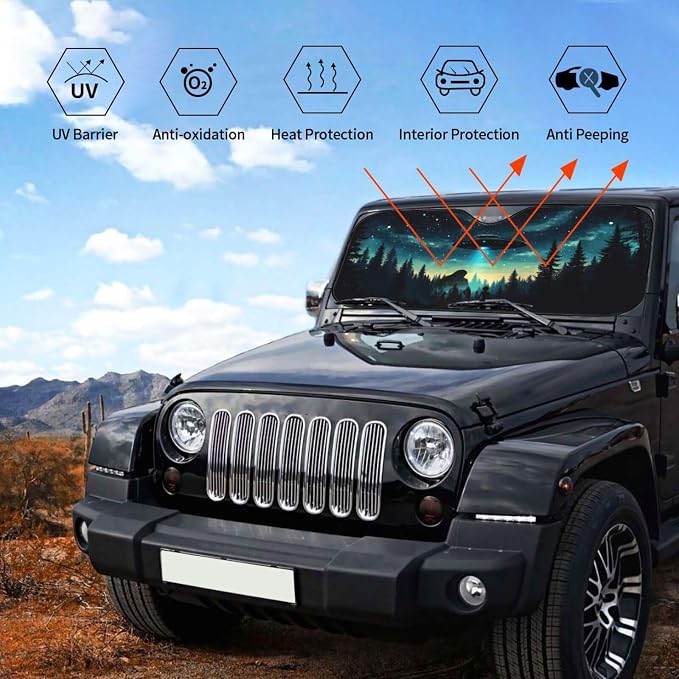 Alien Tree Car Sun Shade Windshield Sunshade Foldable Front Window Shield Cover - Image 6