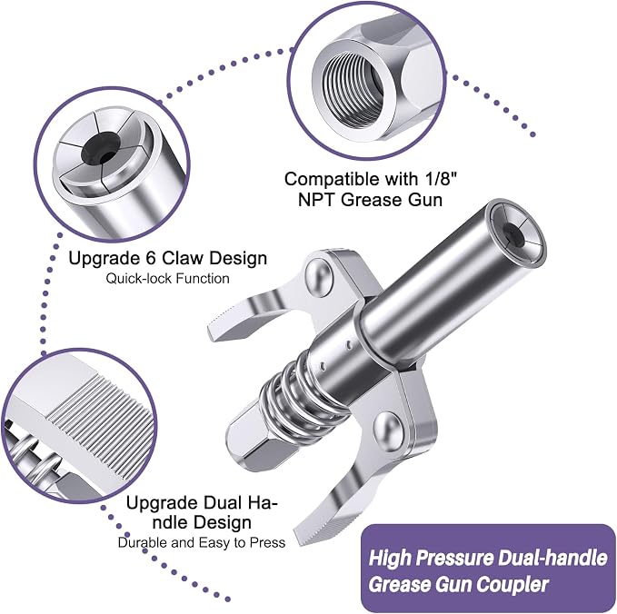 8000 PSI Heavy Duty Grease Gun Kit - 14oz - Image 6