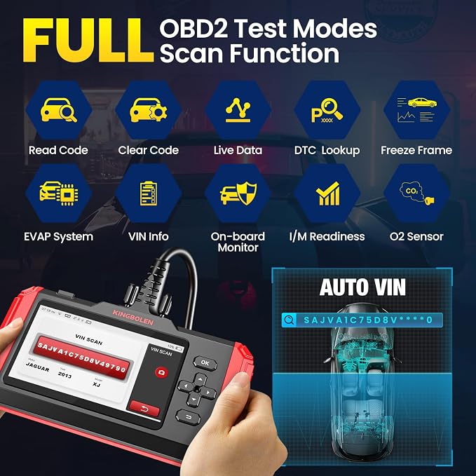 KINGBOLEN S600 OBD2 Car Scanner, ECM/TCM/SRS/ABS Code Reader - Image 5