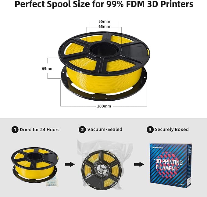 FLASHFORGE PLA Filament 1.75mm, 3D Printer Filament 1kg Spool, Dimensional - Image 6