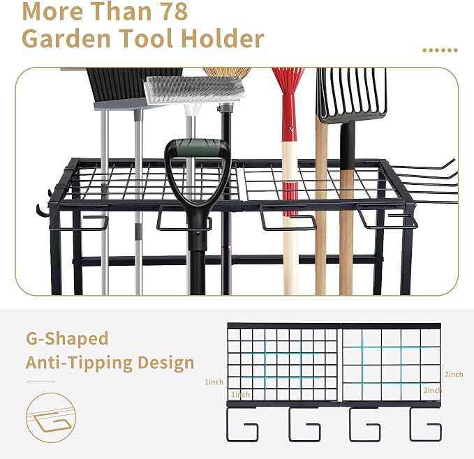 Garden Tool Organizer, Large Yard Tool Tower Rack - Image 2