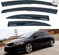 Set of 4 JDM 3D Wavy MU Style Front+Rear Smoke Sun/Rain Guard Outside Mount by LQQDP