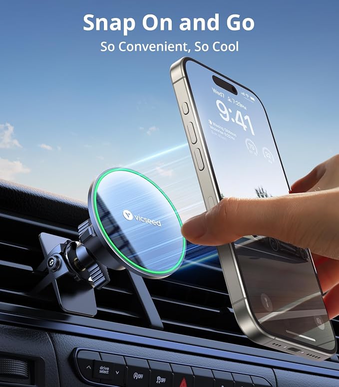 VICSEED for MagSafe Car Mount Magnetic Phone Holder for Car Vent 360 Adjustable - Image 8