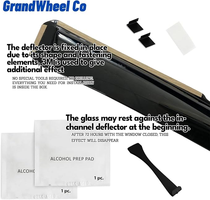 Window Deflectors Smoke Tinted in-Channel Side Window Vent Visor Deflectors - Image 4