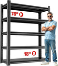 5-Tier Heavy Duty Steel Garage Shelving Unit, Adjustable Metal Utility Shelves by OLLRRACT