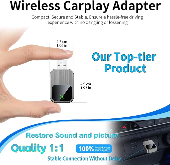 Wireless CarPlay Adapter-2025 Upgrade Built-in Wired CarPlay to Car Play - Image 2