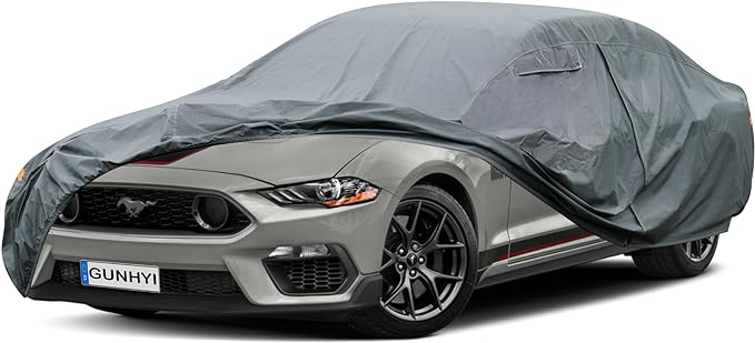 16 Layers Car Cover Waterproof All Weather, Heavy Duty Full Exterior Cover by GUNHYI
