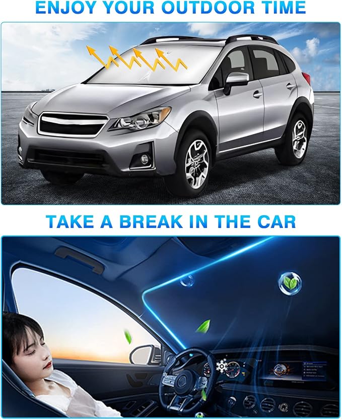 KUST Windshield Sun Shade for Subaru XV Crosstrek 2013–2017 Window Shade Sun - Image 7