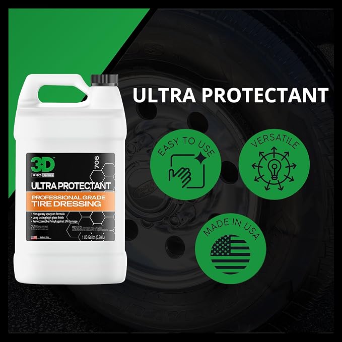 3D Ultra Protectant Tire Shine Spray – Water-Based High Gloss Tire Dressing | - Image 4