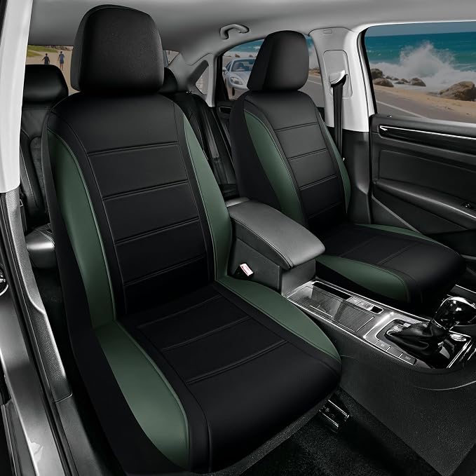 Road Comforts Leather Seat Covers, Breathable Car Seat Covers Full Set - Image 2