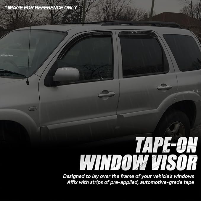 Auto Dynasty Set of 4 Carbon Fiber Pattern Window Visors Compatible - Image 3