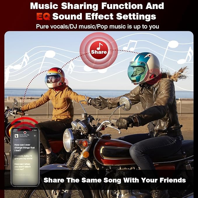 Motorcycle Helmet Headset 8 Riders Communication System X8 Intercom - Image 3