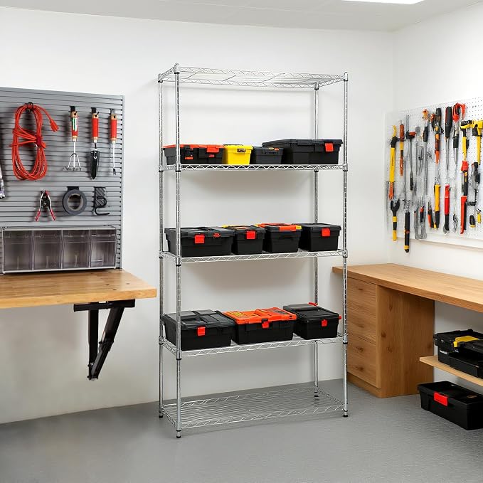 Heavy-Duty Chrome Steel Wire Shelving NSF Certified. Adjustable Storage Rack - Image 6