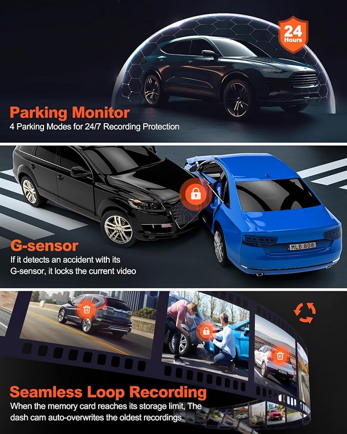 Real 4K 30fps Dash Cam Front and Rear, 2 Channel HDR - Image 5
