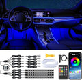 Interior Car Lights with Wireless APP & Remote Control, 9 in 1 RGB Car Ambient by QVEVDACAR