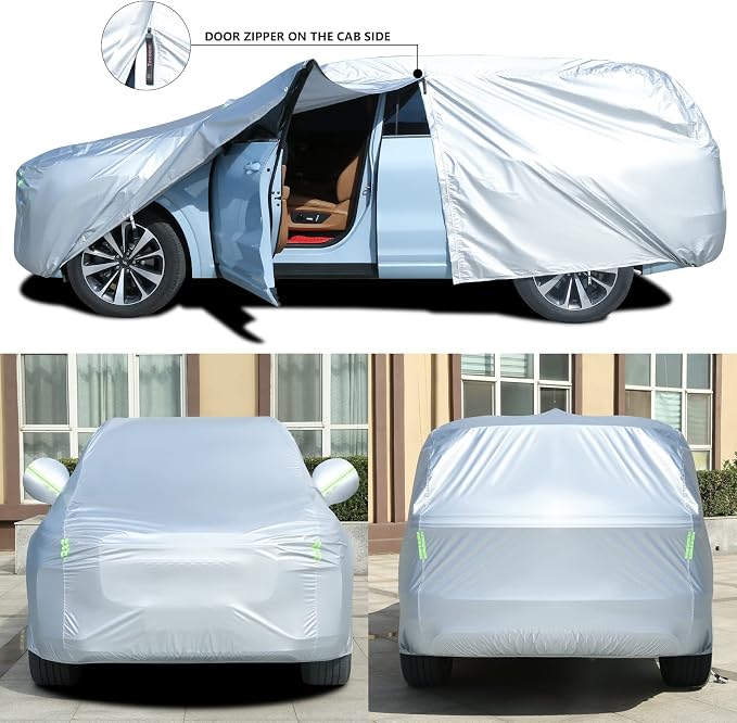 Tecoom Light Shell Waterproof UV-Proof Windproof Car Cover Classic Zipper Design - Image 2