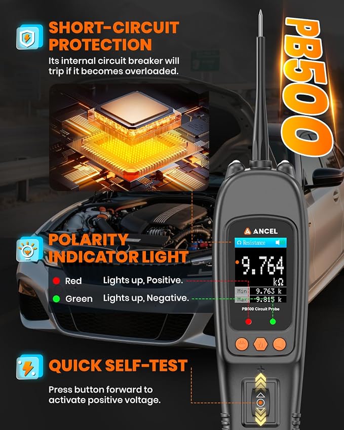 ANCEL PB500 Automotive Power Circuit Probe Tester Kit, 12/24V Car Electrical - Image 8