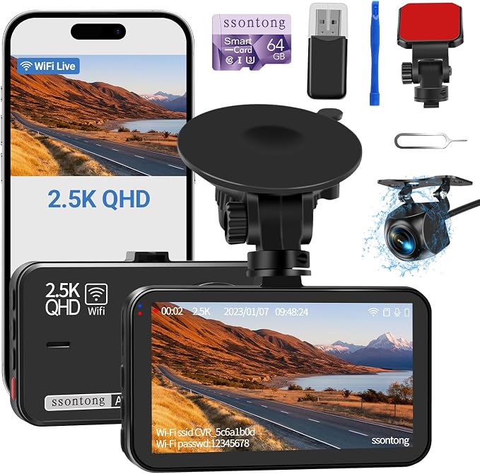 Dash Cam Front and Rear, Dash Camera by ssontong