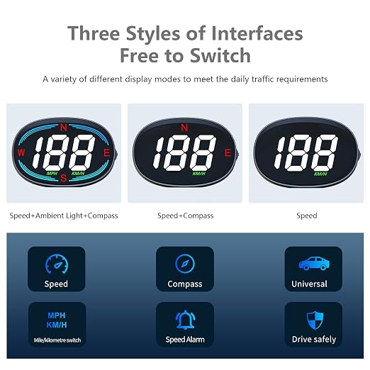H2 GPS Speedometer Digital Speedometer GPS HUD Universal All Cars Head Up - Image 4