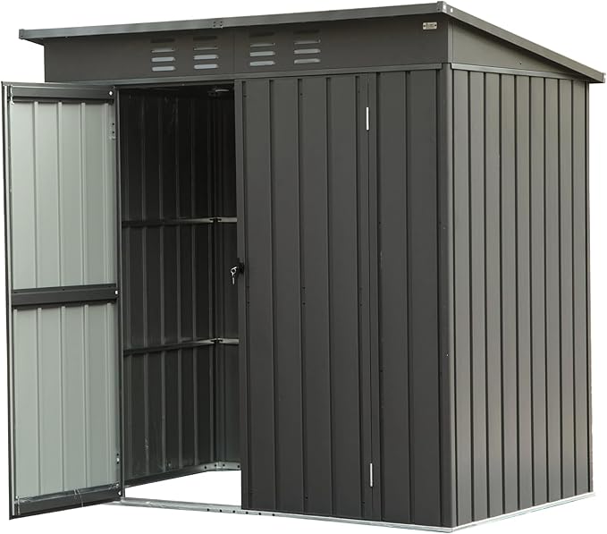 IKERY Compact Galvanized Steel Garden Shed by IKERY