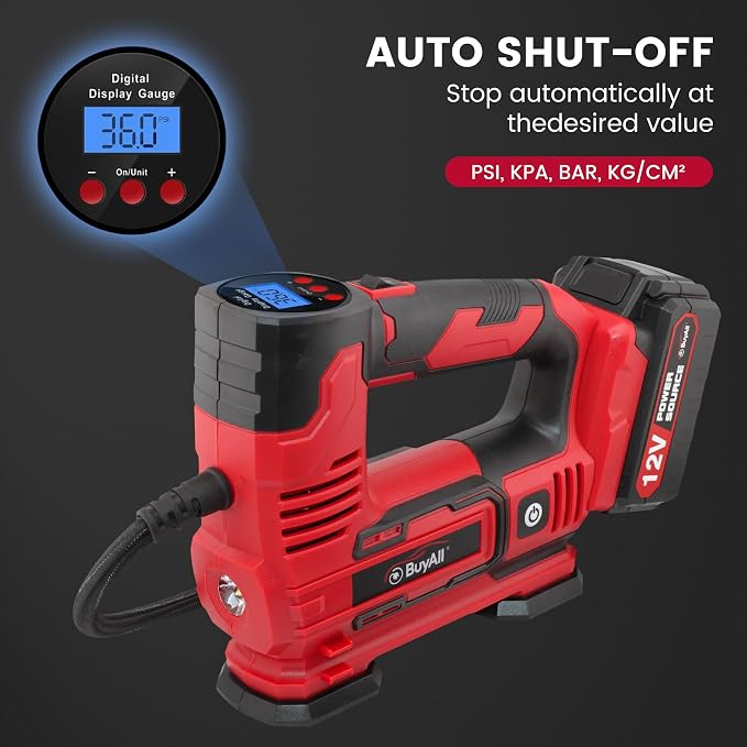 Tire Inflator Portable Air Compressor, 20V Cordless Car Tire Pump - Image 3