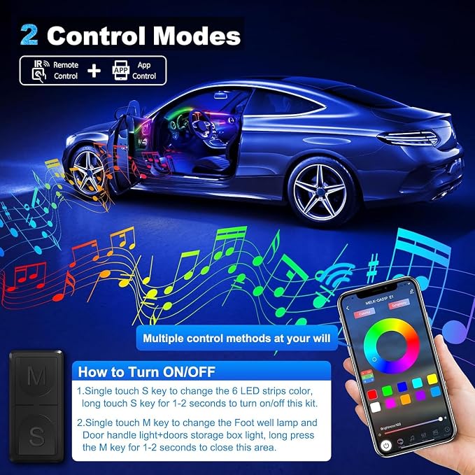 Dreamcolor Acrylic Interior Car LED Strip Light - Image 4