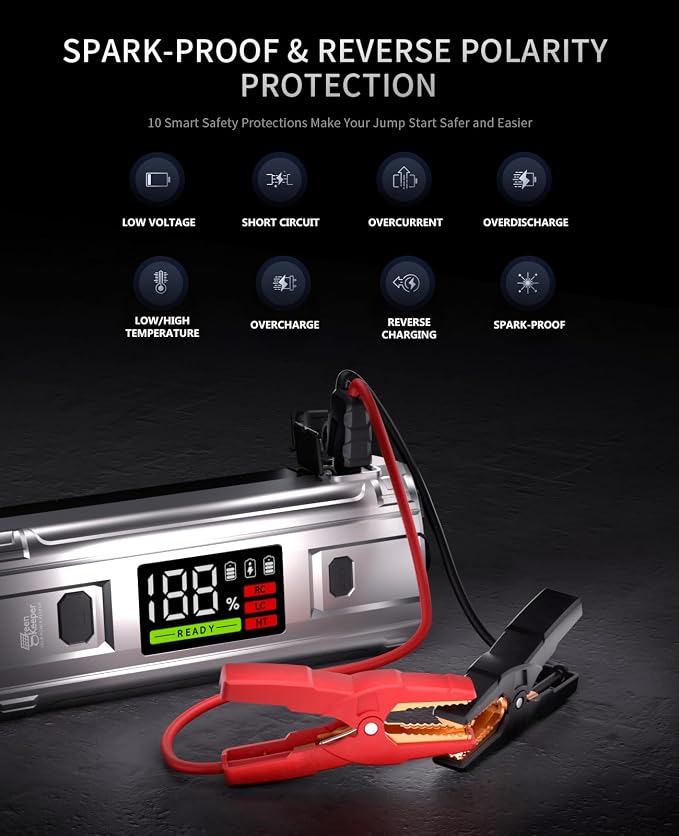 Car Jump Starter 3000A Portable: 12V Jump Start Battery Pack - Image 8