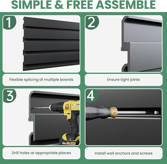 Slatwall Panel Wall Storage Systems, 4x8 ft Slat Wall Paneling Garage Wall - Image 5