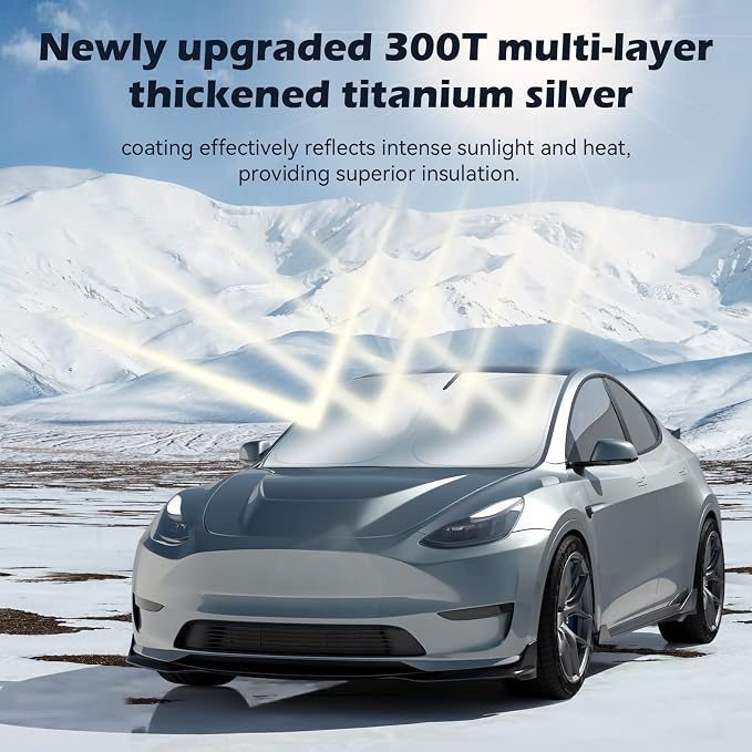 Car Windshield Sun Shade, 300T Thickened Car Window Shades Heat Reflective - Image 5