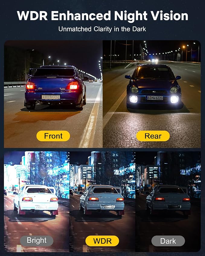 GKU Dash Cam Front and Rear, 3.18'' Touchscreen, 4K+1080P Dashcam, Built-in GPS - Image 7