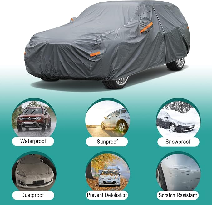 16 Layers SUV Car Cover Waterproof All Weather Heavy Duty, Universal Fit Toyota - Image 4