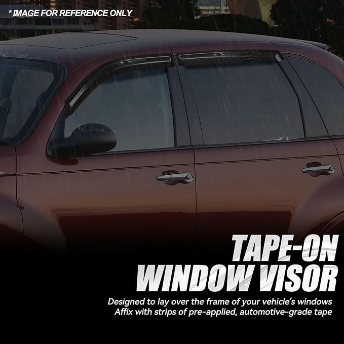 Auto Dynasty 4Pcs Carbon Fiber Pattern Window Visors Compatible - Image 3
