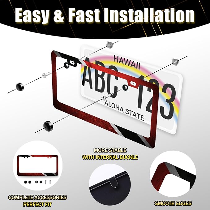 Trinidad and Tobago Flag License Plate Frame Flag License Plate Holder - Image 7