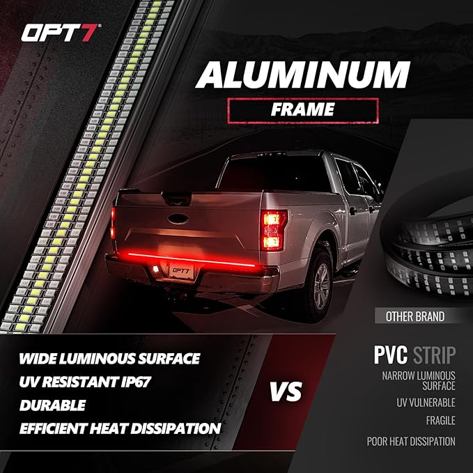 OPT7 60" Redline Triple Row LED Tailgate Light Bar w/Sequential RED Turn Signal - Image 4