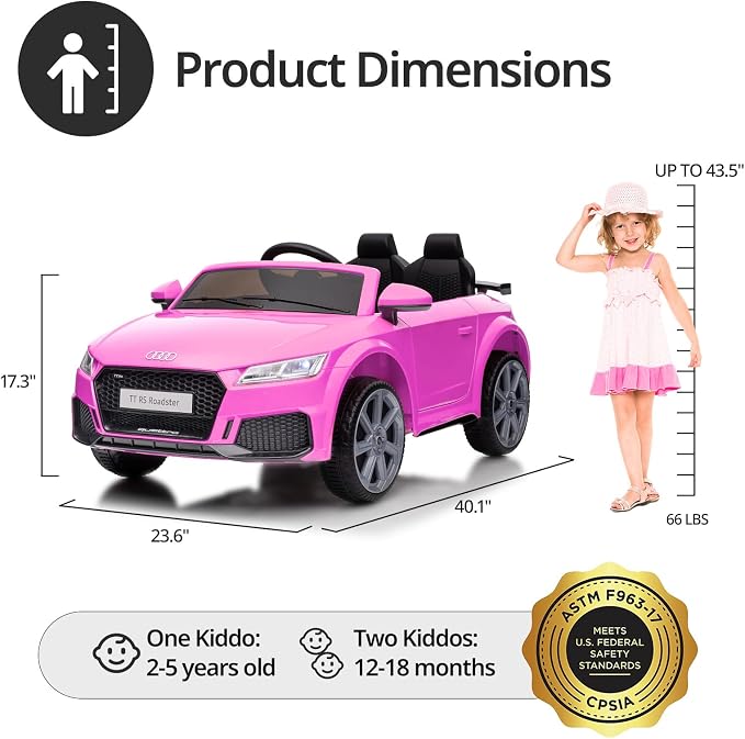 Electric Car for Kids, Licensed Audi 6V Kids Ride on Car Toy for Toddlers - Image 8