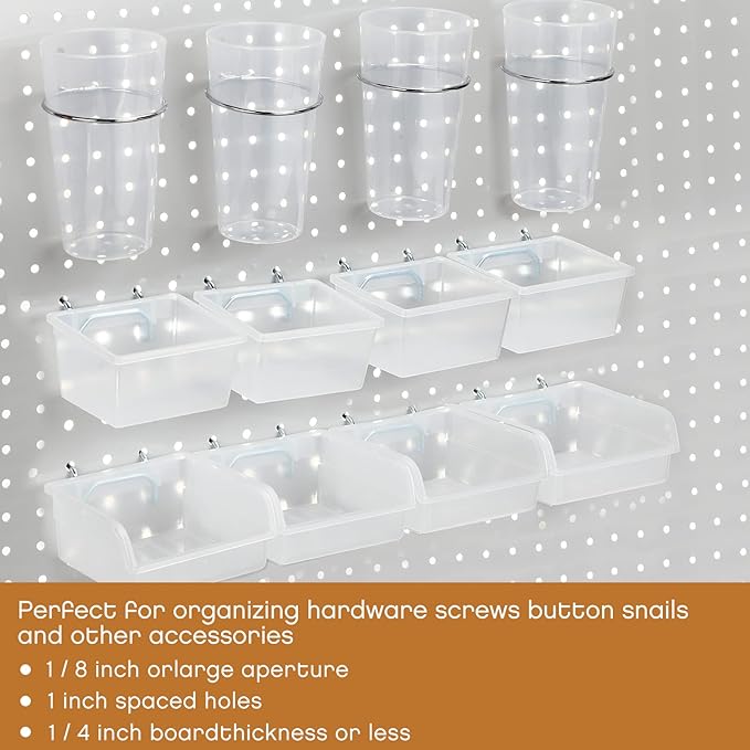 Yookeer 20 Pcs Pegboard Bins and Cups - Image 4