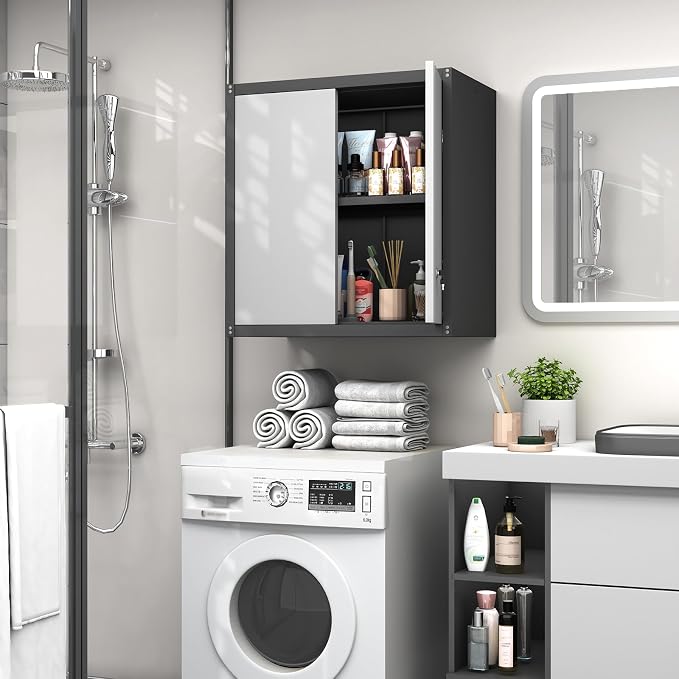 GREATMEET Metal Wall Cabinet, Wall Mounted Garage Cabinet, Locking Metal - Image 8