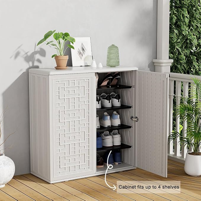 KINYING Outdoor Storage Cabinet Waterproof, Resin 60 Gallon Deck Box - Image 7