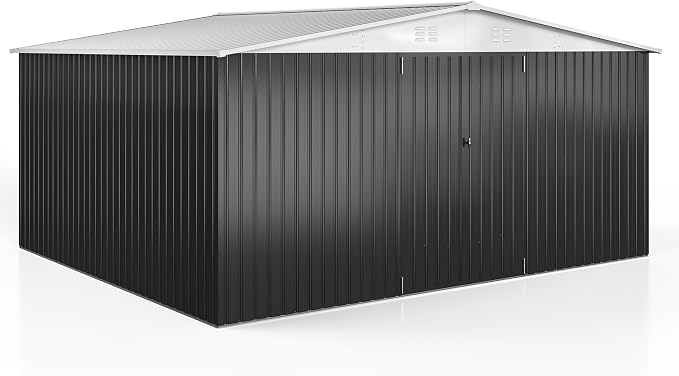 WKM 12x14 FT Outdoor Storage Shed, Utility Metal Tool Storage - Image 2