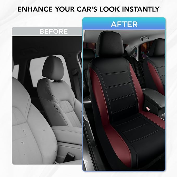 Road Comforts Leather Seat Covers, Breathable Car Seat Covers Full Set - Image 3