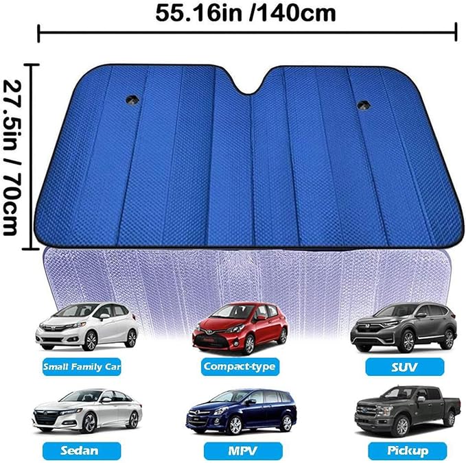 Big Hippo Car Windshield Sun Shade UV Rays Sun Visor Shade, Auto Front Car - Image 2