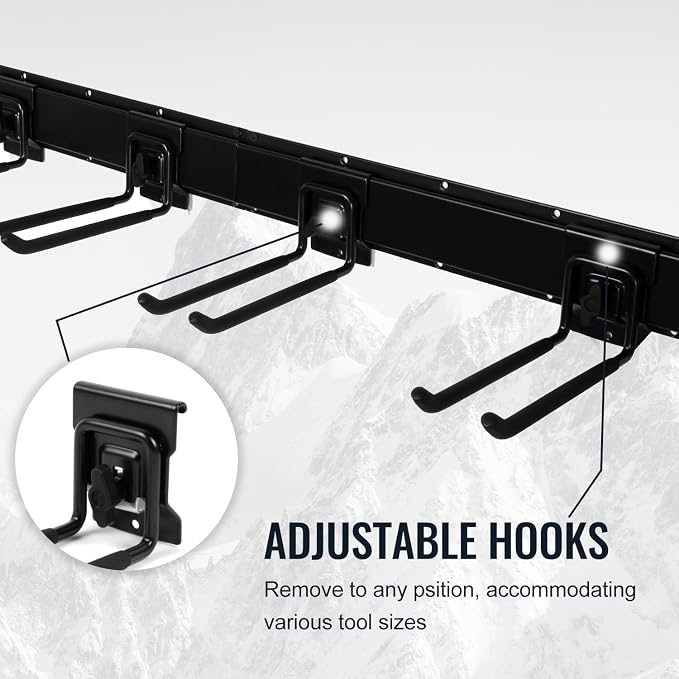 Locking Garden Tool Organizer, Garage Organization Wall Mount Storage Rack - Image 3