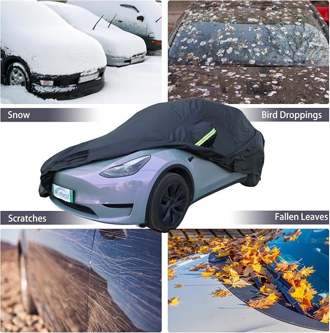 Car Cover Custom Fit for Tesla Model Y, Waterproof All Weather Full Exterior - Image 2